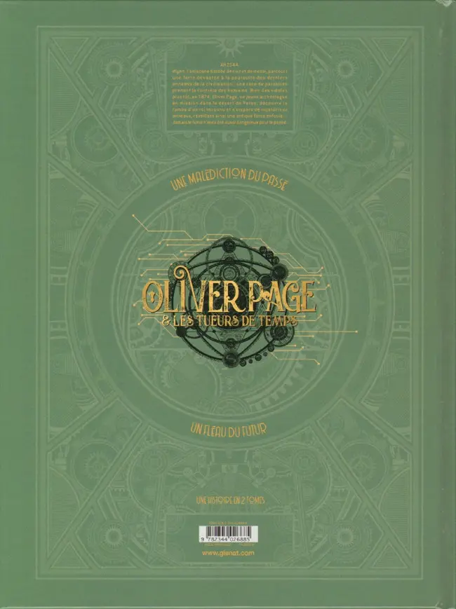 Verso de l'album Oliver Page & les tueurs de temps Tome 1