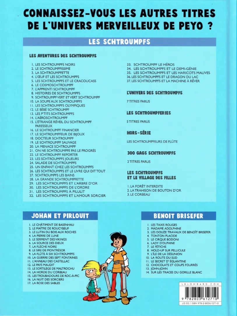 Verso de l'album Johan et Pirlouit Tome 16 La nuit des sorciers