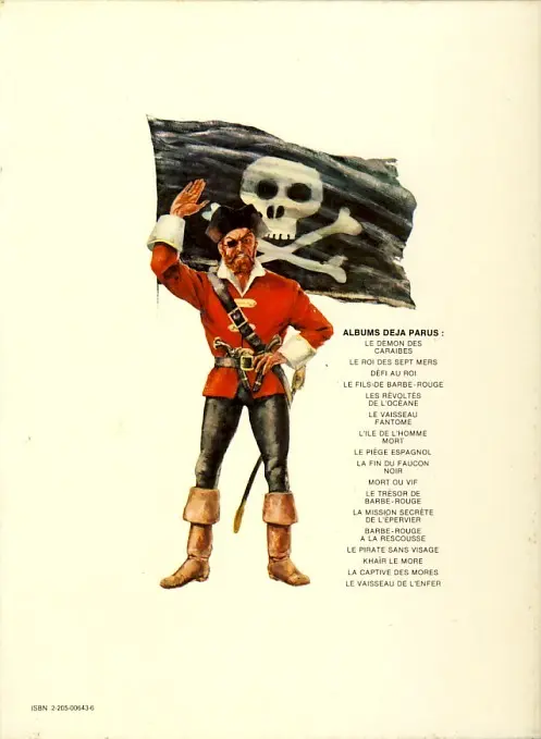 Verso de l'album Barbe-Rouge Tome 14 Le pirate sans visage
