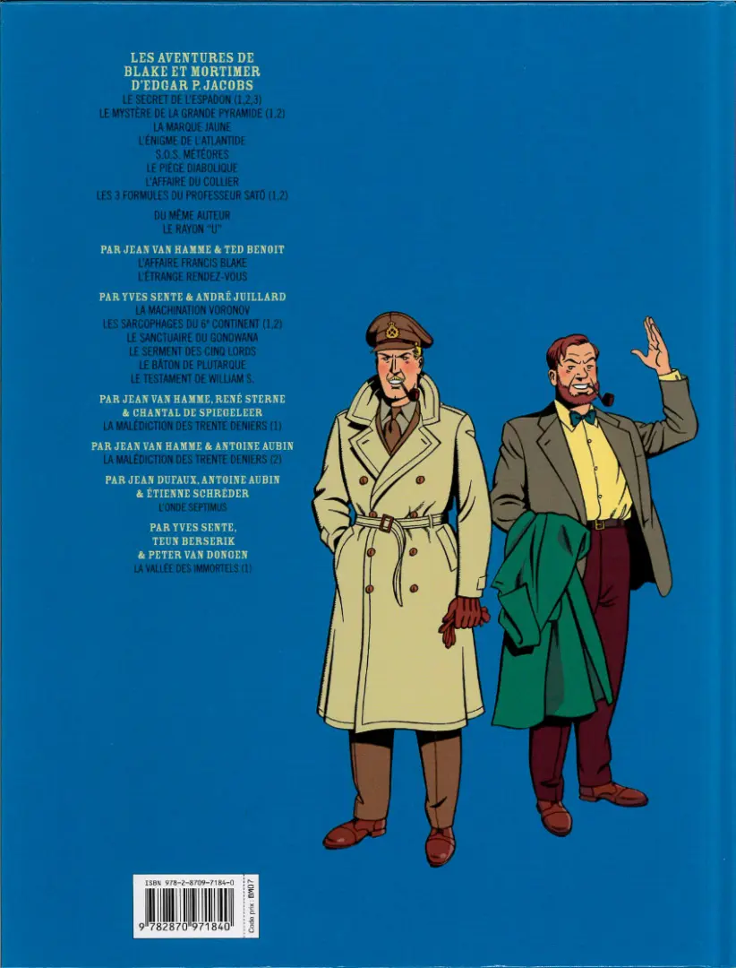 Verso de l'album Blake et Mortimer Tome 20 La Malédiction des trente deniers - Tome 2