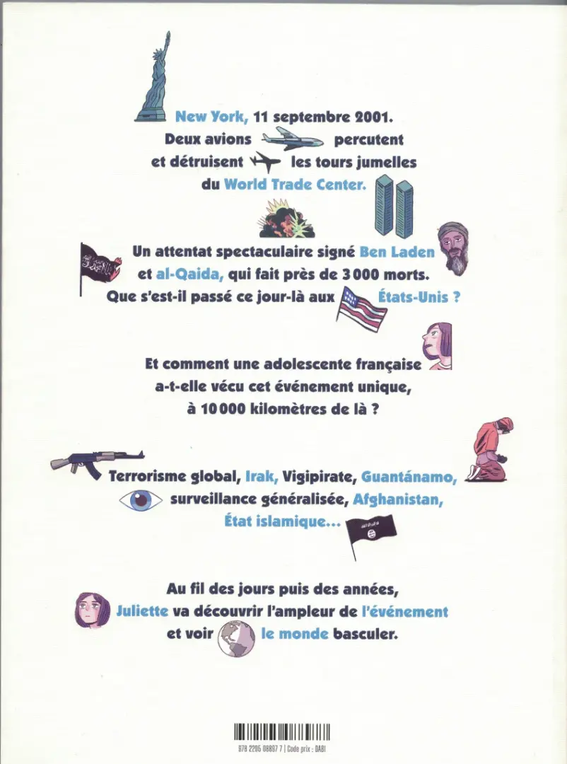 Verso de l'album 11 septembre 2001, le jour où le monde a basculé