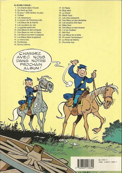 Verso de l'album Les Tuniques Bleues Tome 25 Des bleus et des bosses