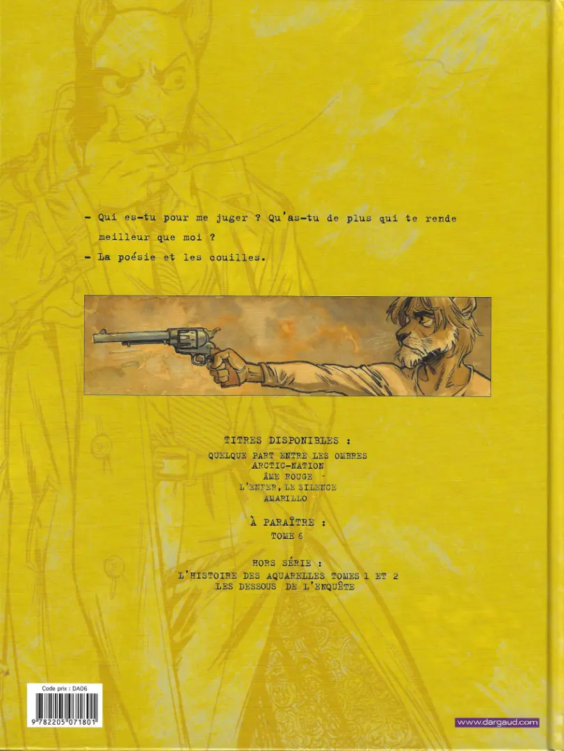 Verso de l'album Blacksad Tome 5 Amarillo