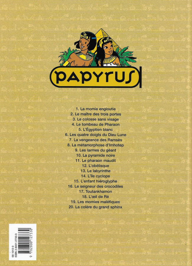 Verso de l'album Papyrus Tome 13 Le labyrinthe