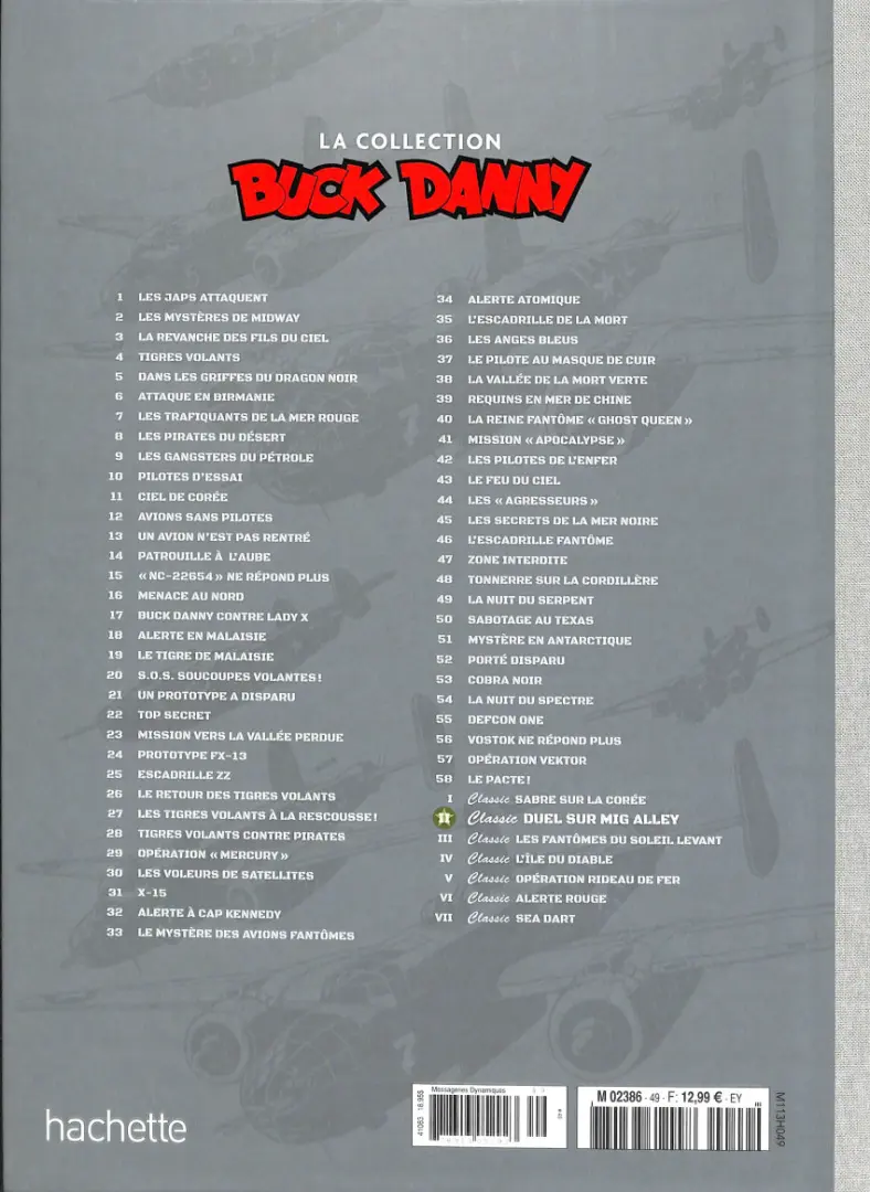 Verso de l'album Buck Danny La collection Tome 2 Duel sur Mig Alley