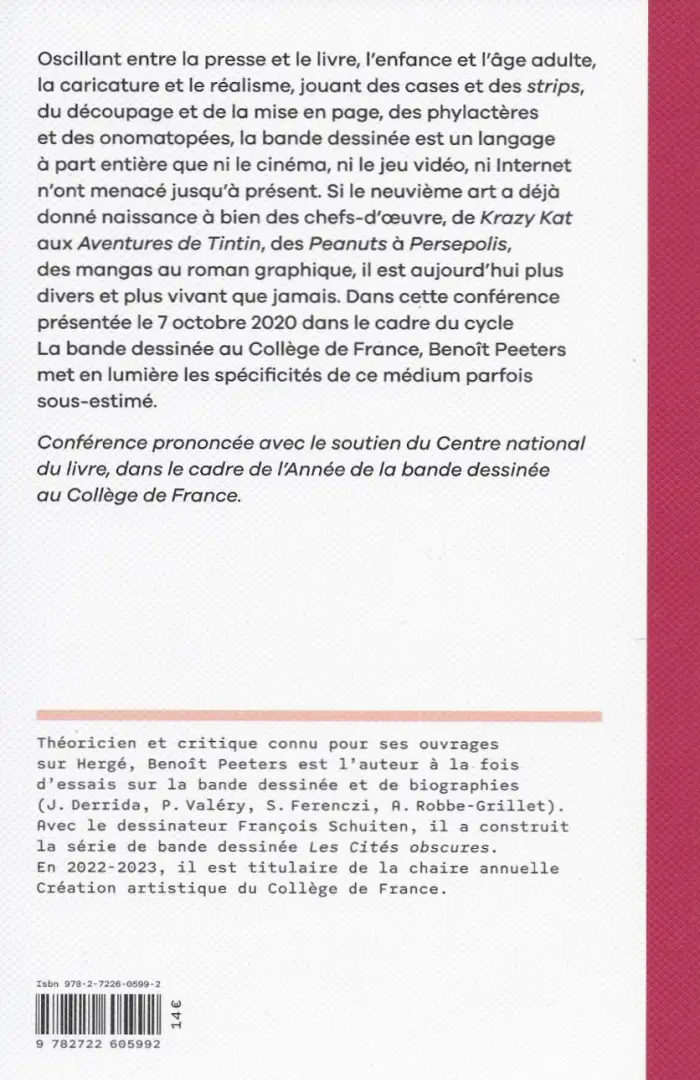 Verso de l'album Génie de la bande dessinée De Rodolphe Töpffer à Emil Ferris