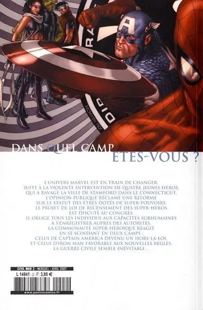 Verso de l'album Civil War Tome 2