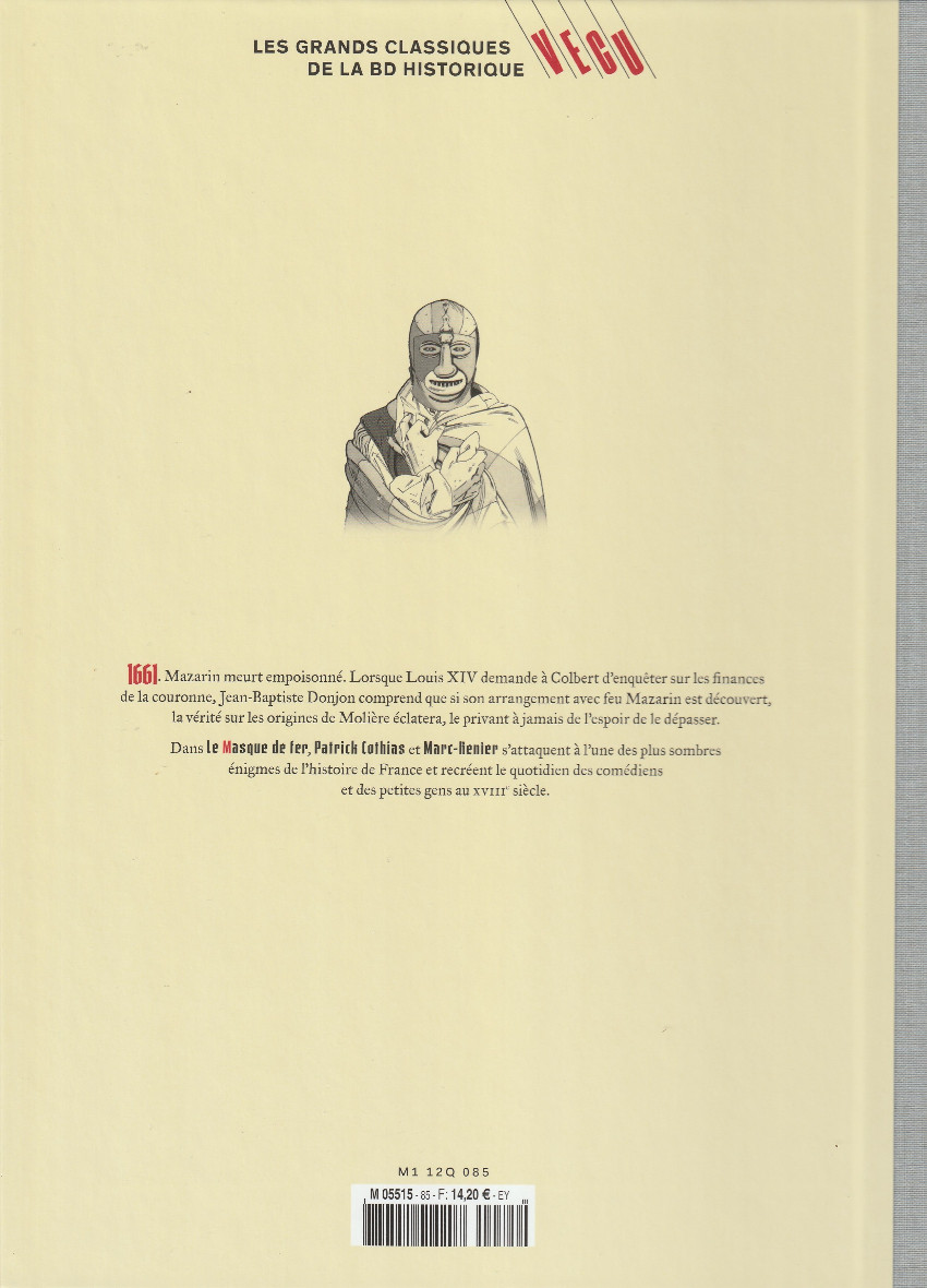 Verso de l'album Les grands Classiques de la BD Historique Vécu - La Collection Tome 86 Le masque de fer - Tome V : Le Secret de Mazarin