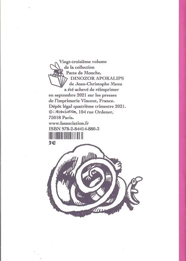 Verso de l'album Dinozor Apokalips