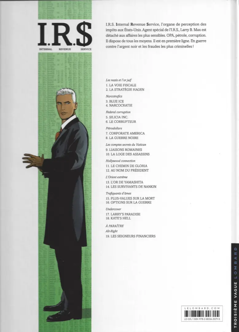 Verso de l'album I.R.$. Tome 7 Corporate America