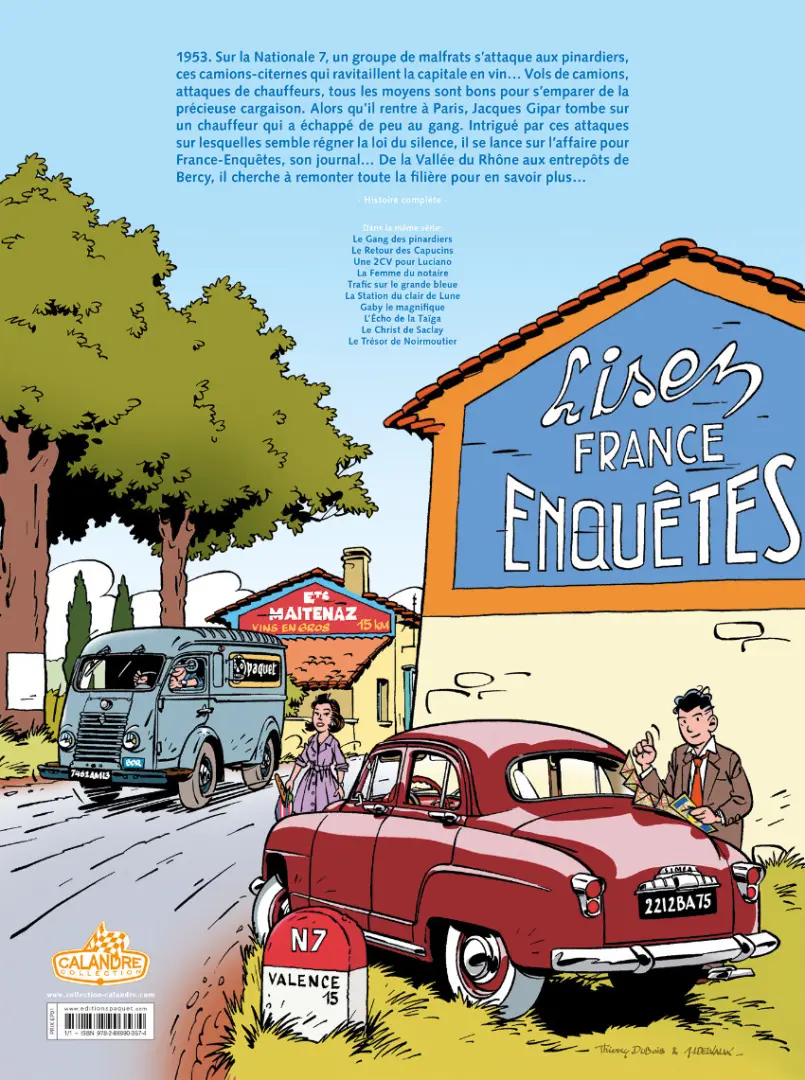 Verso de l'album Une aventure de Jacques Gipar Tome 1 Le Gang des pinardiers