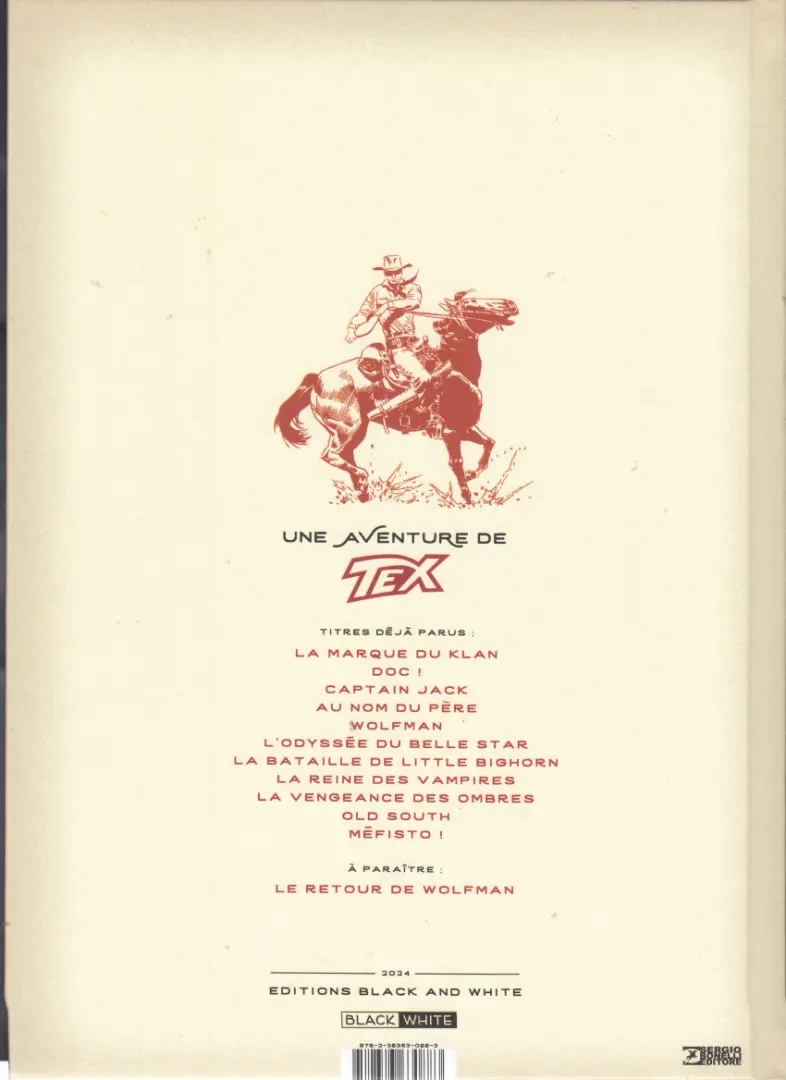 Verso de l'album Tex 11 Méfisto !