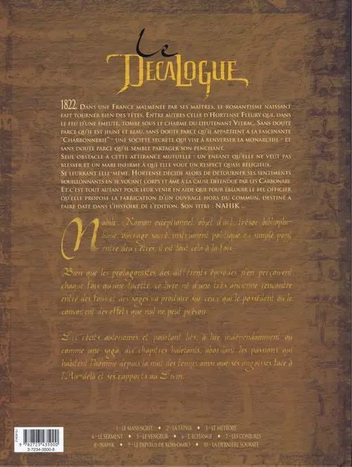 Verso de l'album Le Décalogue Tome 7 Les conjurés