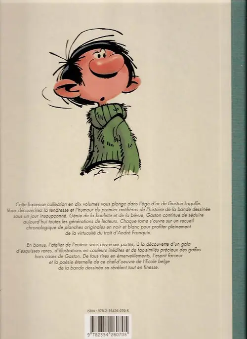 Verso de l'album Gaston Tome 10 L'année 1969