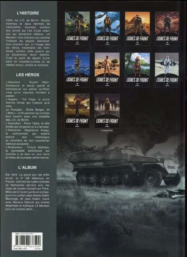 Verso de l'album Lignes de front Tome 9 Division Leclerc
