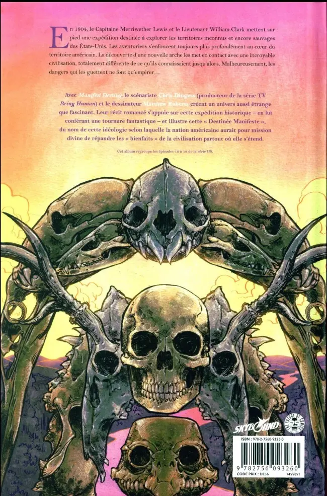 Verso de l'album Manifest Destiny Tome 3 Chiroptères et carnivores