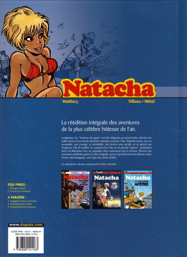 Verso de l'album Natacha Intégrale 2 Envol vers l'aventure