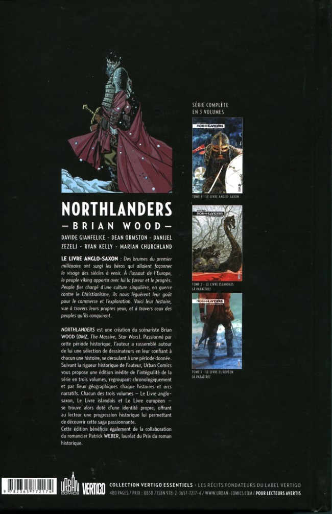 Verso de l'album Northlanders Tome 1 Le livre anglo-saxon