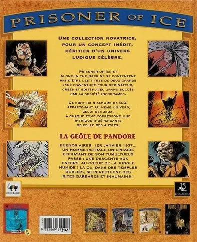 Verso de l'album Prisoner of ice Tome 1 La Geôle de Pandore