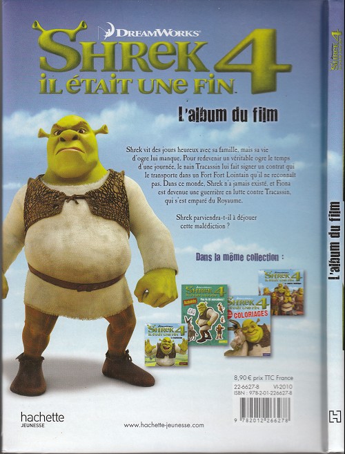 Verso de l'album Shrek Shrek 4, il était une fin - L'album du film