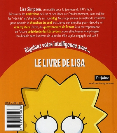 Verso de l'album Simpson Le Livre de Lisa