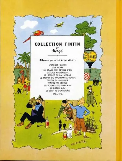 Verso de l'album Tintin Tome 2 Tintin au Congo