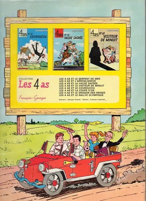 Verso de l'album Les 4 as Tome 1 Les 4 as et le serpent de mer