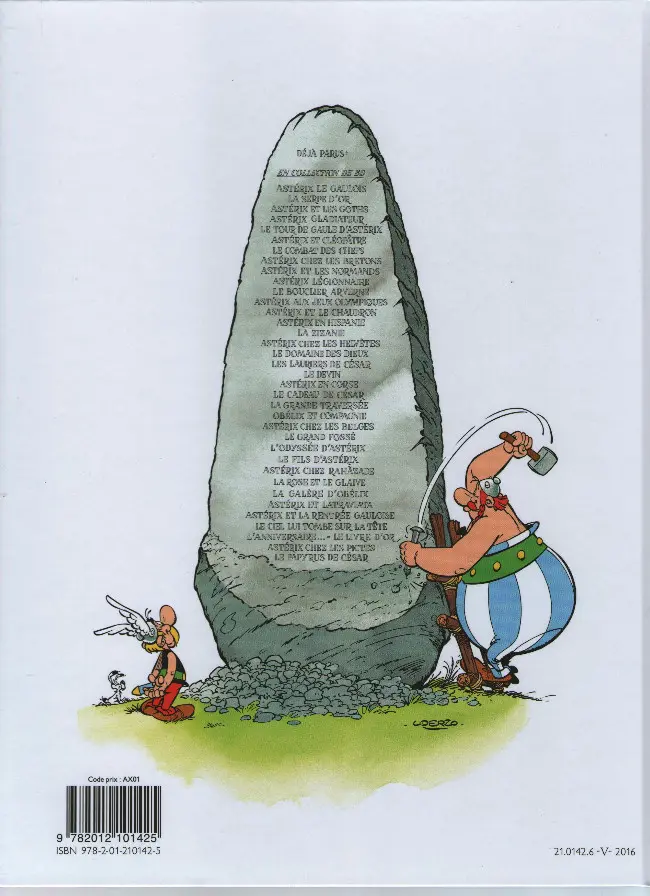 Verso de l'album Astérix Tome 10 Astérix légionnaire