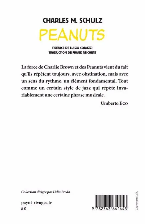 Verso de l'album Peanuts Tome 7
