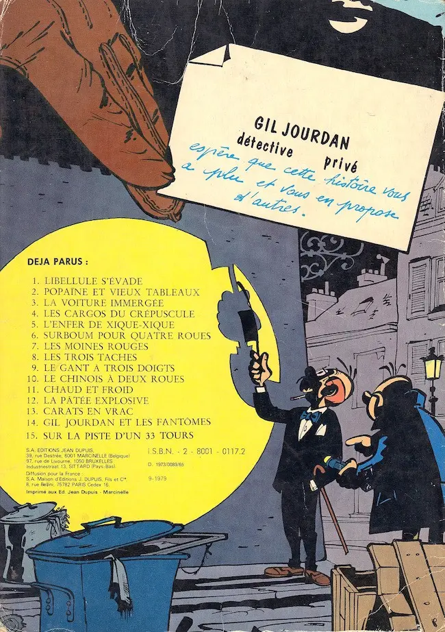 Verso de l'album Gil Jourdan Tome 2 Popaïne et vieux tableaux