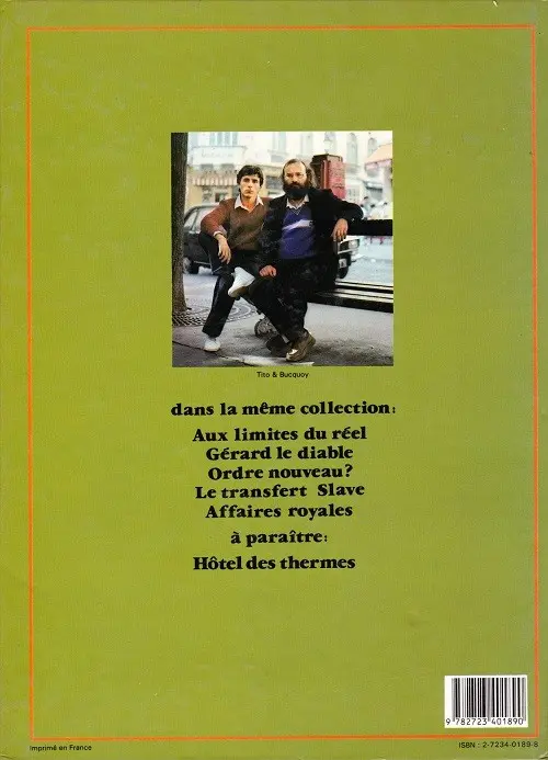 Verso de l'album Jaunes Tome 1 Aux limites du réel