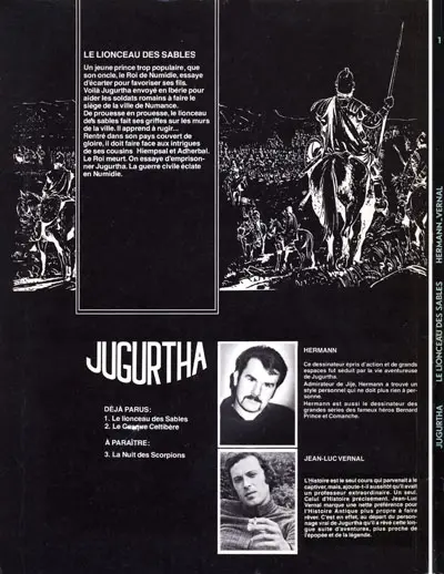 Verso de l'album Jugurtha Tome 1 Le lionceau des sables