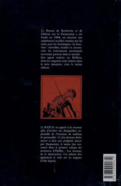Verso de l'album B.P.R.D. Tome 3 Le Fléau des grenouilles