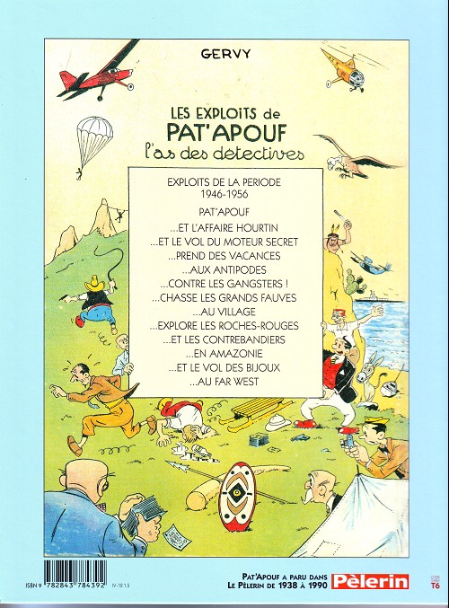 Verso de l'album Pat'Apouf Editions du Triomphe Tome 9 Pat'Apouf explore les Roches-Rouges