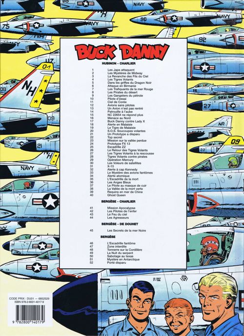 Verso de l'album Buck Danny Tome 52 Porté disparu