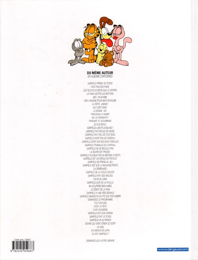 Verso de l'album Garfield Tome 45 Où est Garfield ?