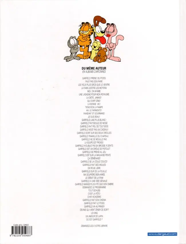 Verso de l'album Garfield Tome 45 Où est Garfield ?