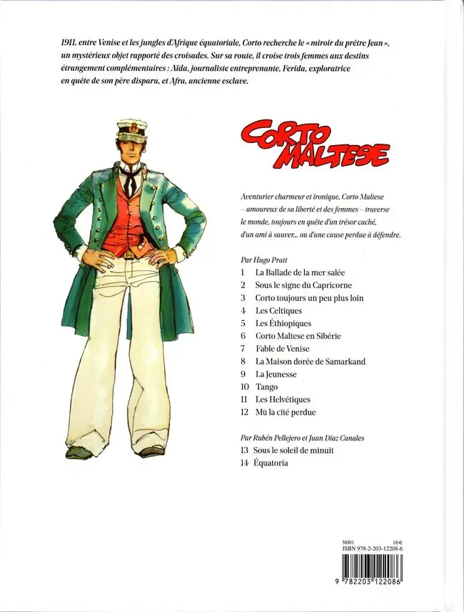 Verso de l'album Corto Maltese Tome 14 Équatoria