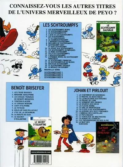 Verso de l'album Les Schtroumpfs Tome 20 La menace Schtroumpf