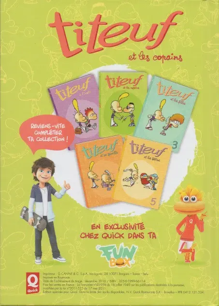 Verso de l'album Titeuf Tome 2 Titeuf et les copains