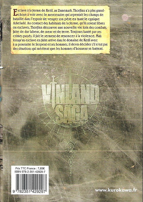 Verso de l'album Vinland Saga Volume 12
