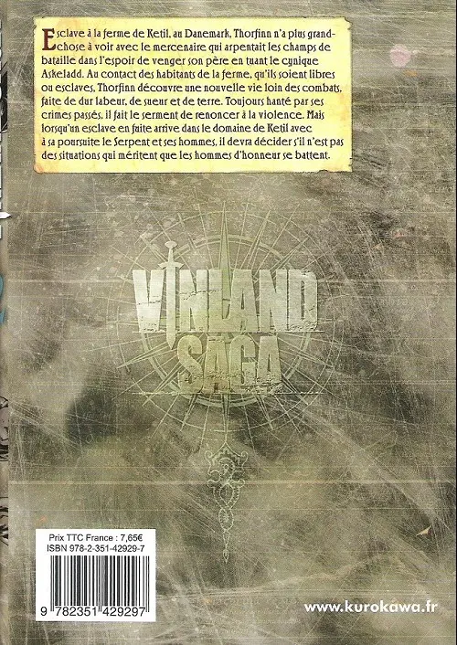 Verso de l'album Vinland Saga Volume 12