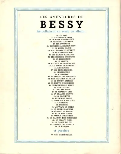 Verso de l'album Bessy Tome 63 La rançon