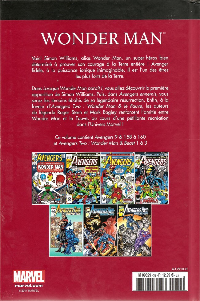 Verso de l'album Le meilleur des Super-Héros Marvel Tome 39 Wonder Man