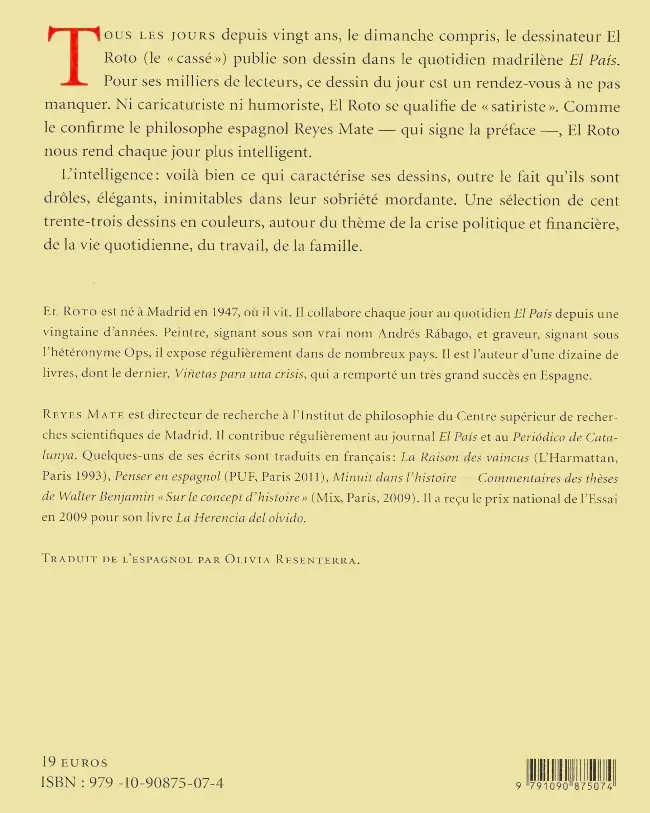 Verso de l'album Le Cahier électrique