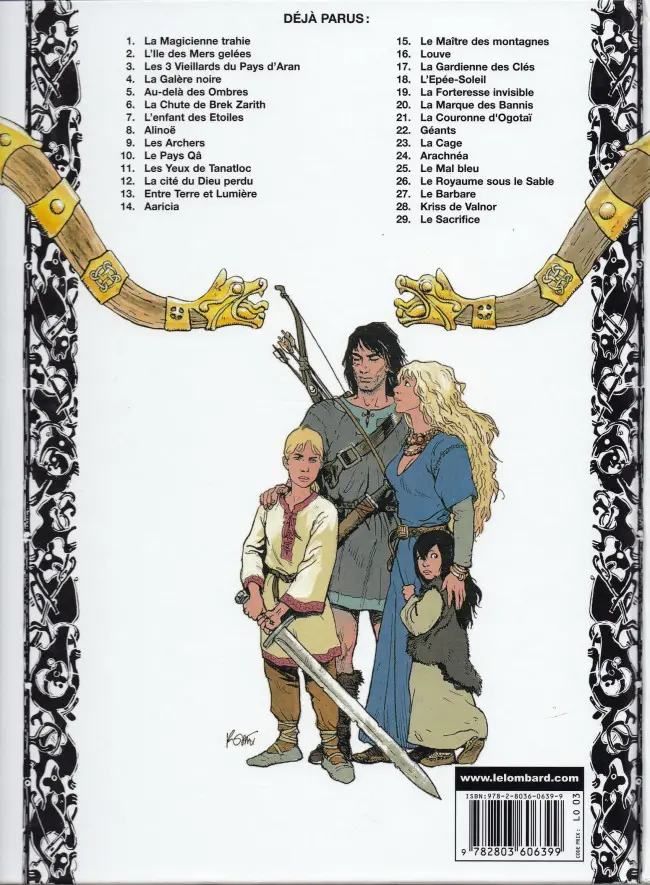 Verso de l'album Thorgal Tome 12 La Cité du Dieu Perdu
