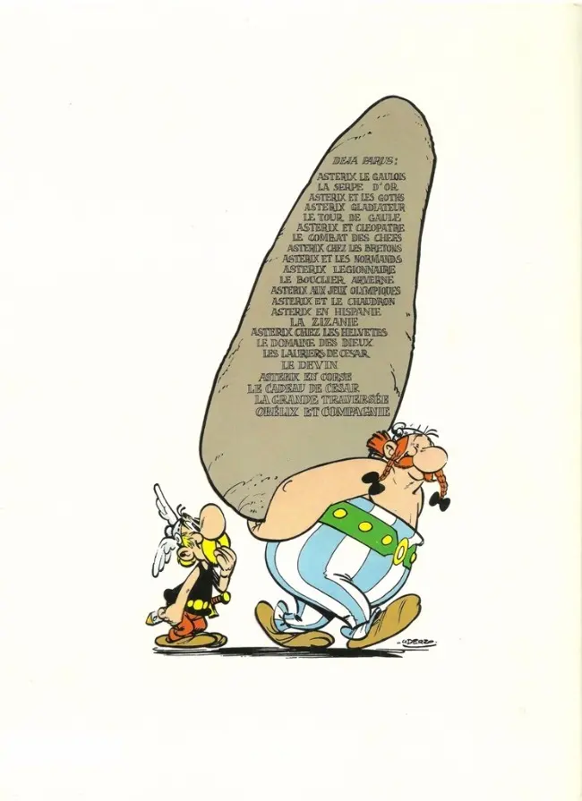 Verso de l'album Astérix Tome 12 Astérix aux jeux Olympiques