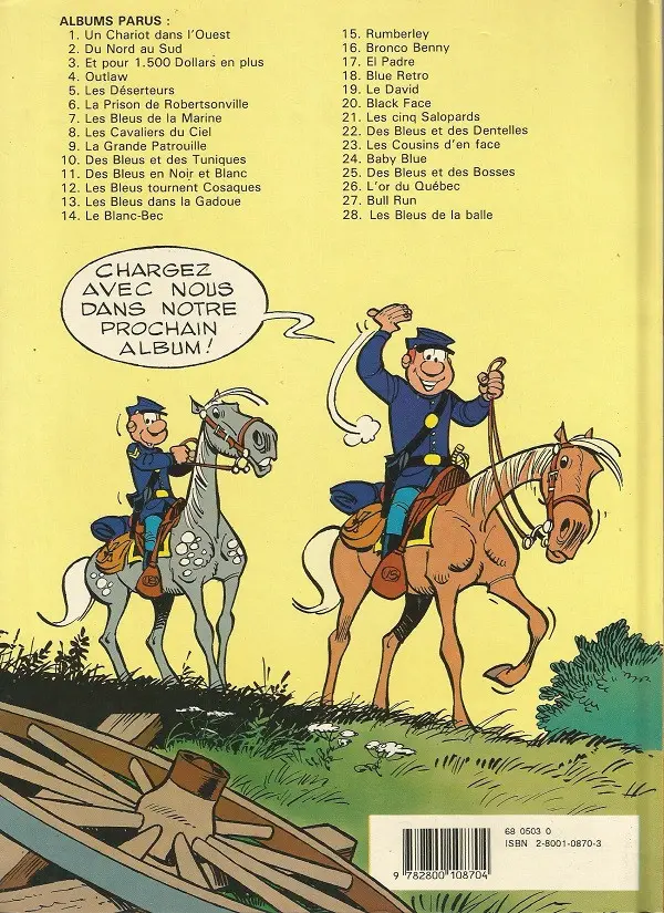 Verso de l'album Les Tuniques Bleues Tome 13 Les bleus dans la gadoue