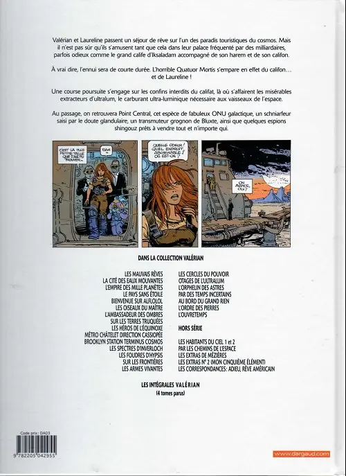 Verso de l'album Valérian Tome 16 Otages de l'ultralum