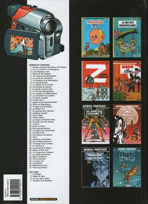 Verso de l'album Spirou et Fantasio Tome 22 L'abbaye truquée